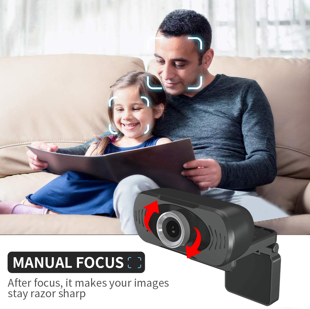 1080P Mini Webcam HD Video Call Web Camera with Built-in Microphone USB Plug & Play Web Cam Widescre(图17)